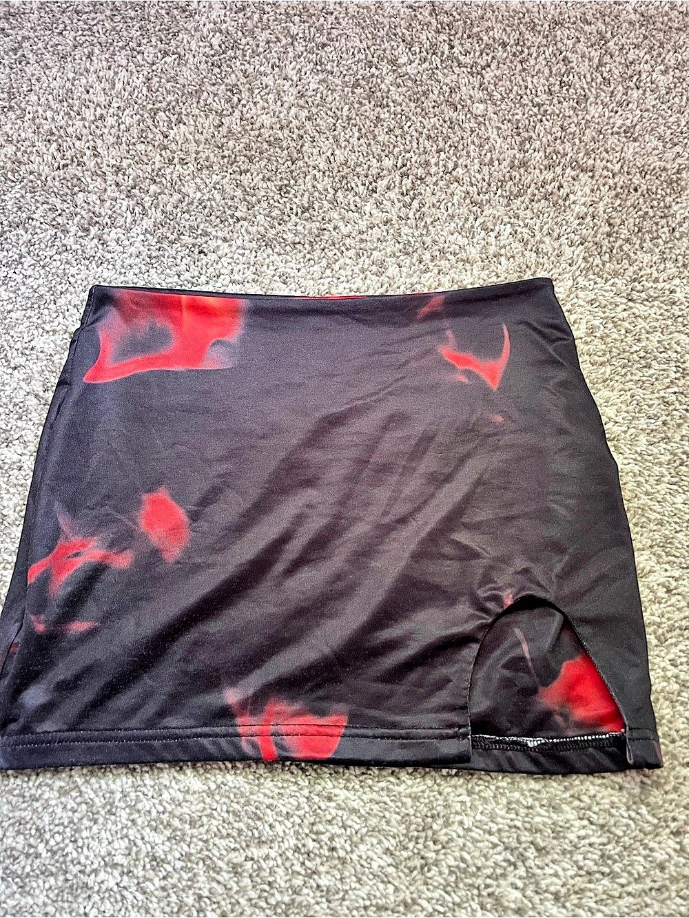 Abstract Red & Black Mini Skirt Like New